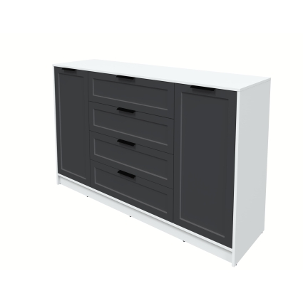 Тумба Тренд КТ-Т160 (Белый ЛДСП/ Пепел ЛМДФ) Ш1600 В1020 Г451